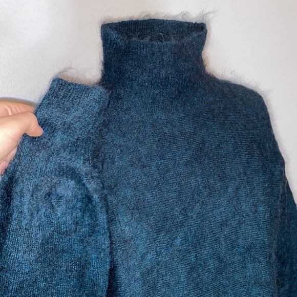 7 for all mankind Extra Small Dark Green Turtleneck Mohair Wool - Picture 2 of 6